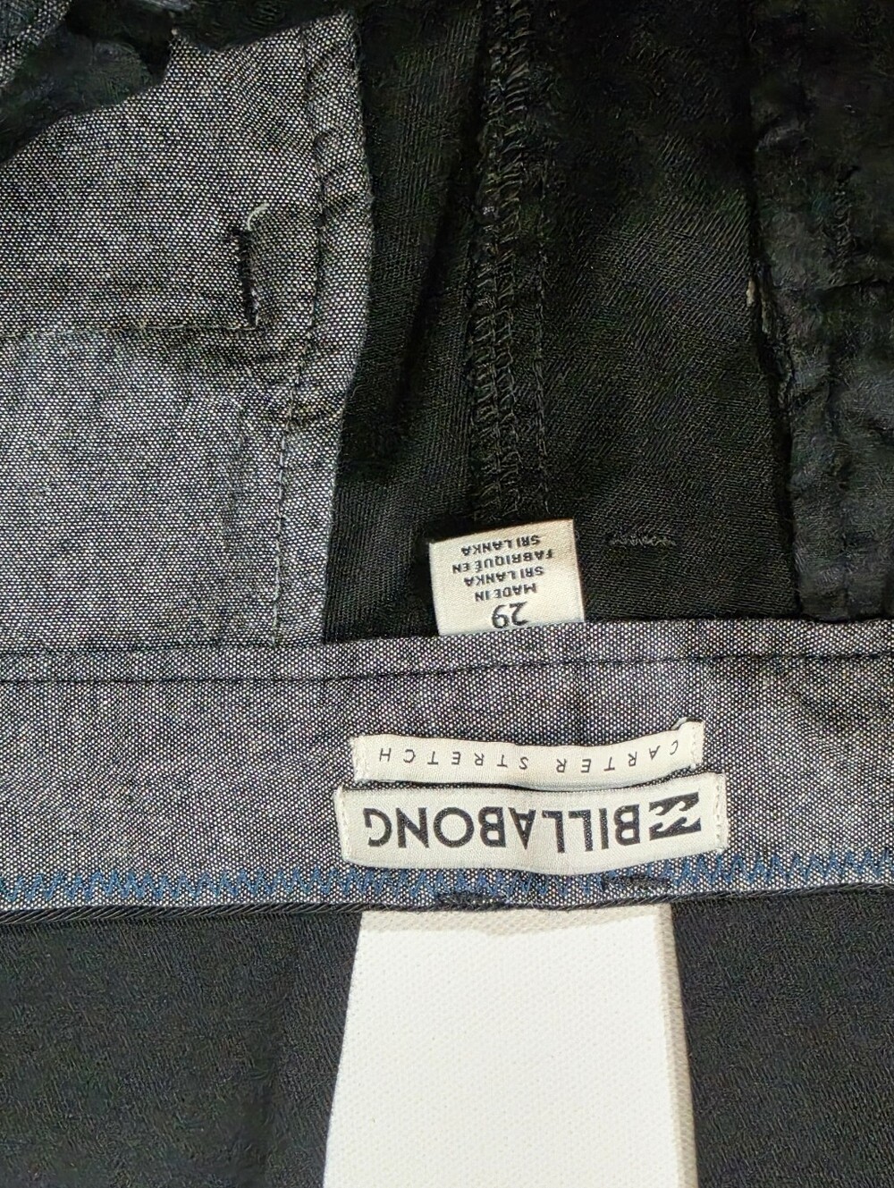 Billabong Carter Chino Stretch Pants Womens 29 Black Low Rise Minimalist - Picture 3 of 5